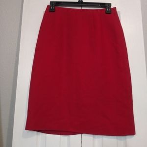 KASPER ASL PETITE RED ALINE MIDI SKIRT SIZE 4P.